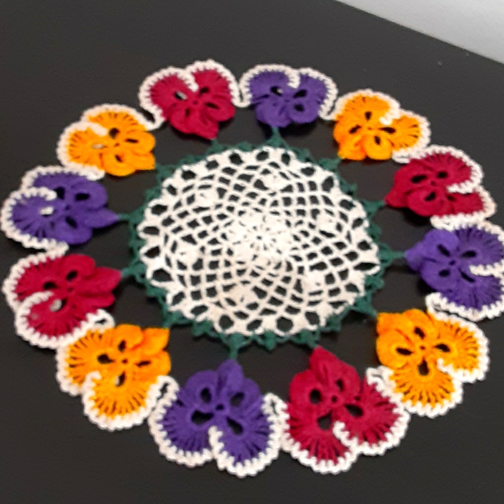 Handmade Crochet table doiley.